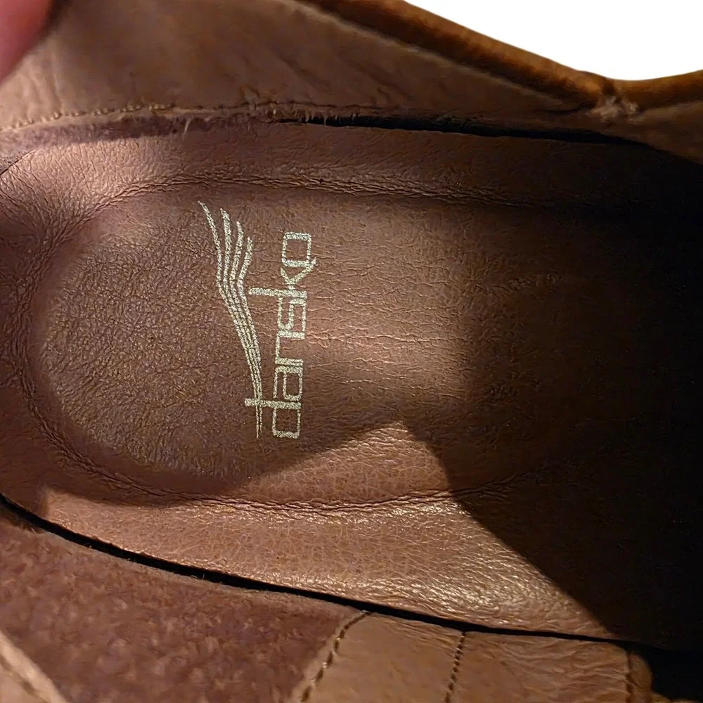 Dansko‎ Brown Leather Ankle Boots Side Zip Block Heel Women Size 40 EU 9.5 US